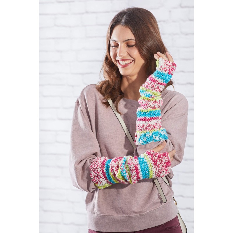 Red Heart Super Saver Yarn, Stripe - Fruity