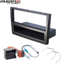 Audioproject A189-10 - Opel Autoradio Set Radioblende - für Opel ab 2002 Corsa C Combo Tigra Vectra Meriva Signum Agila Vivaro Zafira A B - Radioadapter Quadlock ISO Entriegelungsbügel schwarz