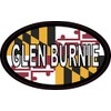 StickerTalk Oval Maryland Flag Glen Burnie Vinyl Sticker, 4 inches