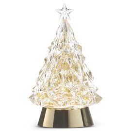 RAZ Imports Lighted Tree with Gold Swirling Glitter, 8.5 inches