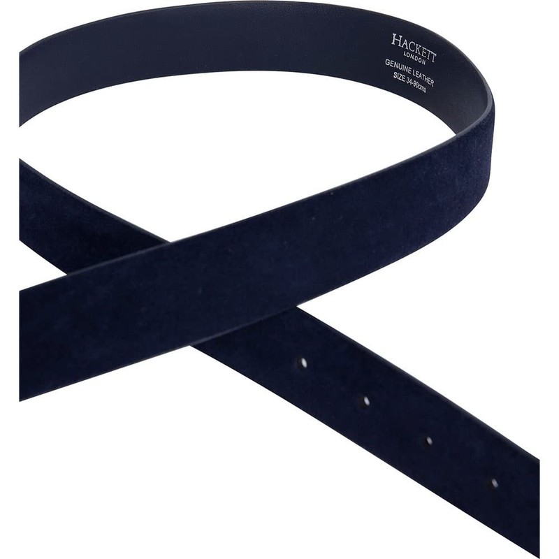 Hackett London Men's Suede Feather Edge Belt, navy