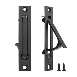 Malimali 2 Pack Matte Black Modern Edge Pull Pocket Door Hardware Recessed Sliding Door Pulls (3.9x0.8x1.6 inches)