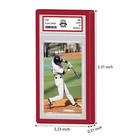 5-Pack Graded Card Slab Bumpers - Red Graded Guard Bumpers, Compatible Slab Bumpers Graded, Slab Case Sleeves, Slab Case for Graded Cards, Include Collector Card Cases Perfect Fit and Clear Displayr