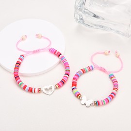 IKIATY Back to School Gifts for Kids Girls, First Day of School Bracelet Mommy and Me, Mother Mom and Daughter Bracelets Set 2, First Day of Kindergarten Preschool 1st 2nd First Grade