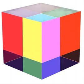 ECBANLI CMY Color Cube, 80 mm (3.15 Inch) Cmycube Acrylic Prism for Office Desktop Decor, Science Educational Learning Toy and Gifts for Children
