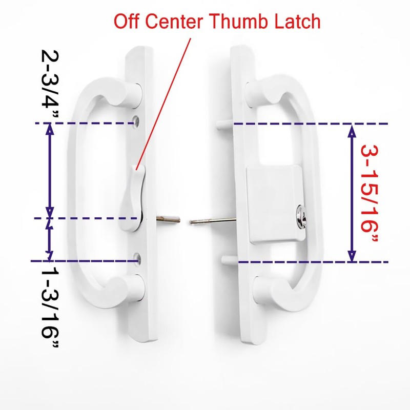 DECEBALUS Sliding Glass Patio Door Handle Set with Mortise Lock