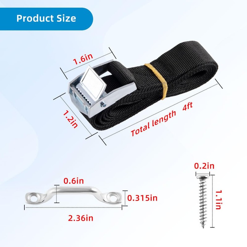 1" x 4ft Battery Tie Down Straps for Boats,Battery Hold