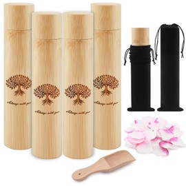 Set of 4 Biodegradable Bamboo Scattering Urn for Human Ashes, Eco-Friendly 9''x2'' Small Urn for Adult, male,female,Pet, Cat, Dog Cremation Ashes - Tree of Life
