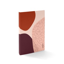 Poppin Medium Journal Notebook, Soft Cover Notebook for Journaling & Writing, A5 size (5.8" x 8.3"), 96 Pages, Ruled/Lined, Elements Nature Pattern (Blush Pink)