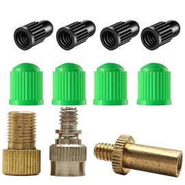 Bike Inflate Valve Conversion Adapter Set, Convert Presta to Schrader, Schrader to Presta, Presta to Presta Valve Extension fit DV SV AV Valves(11 Pack)