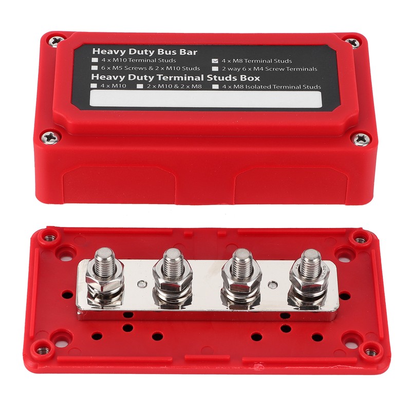 300A Bus Bar Power Distribution Box 48V DC 4 Studs