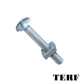 TERF® M8 X 140mm Roofing Bolt with Square Nut M8 (8mm) X 140mm Cross Slotted Mushroom Head with Square Nut - Pack of 4