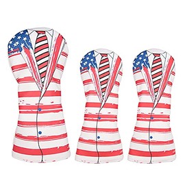 Golf Builder 3pcs/Set White Leather with Suit Design Golf Club Driver Fairway Wood Head Covers 1 3 5 Wood Covers