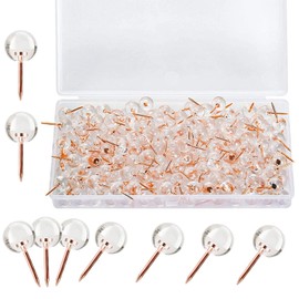 EUSTACE 100pcs Push Pins Push Pins Clear Ball Fasteners Drum Tacks Decorative Nails Antique Sofa Shoes Door Decor 9.5x20mm in Storage Box