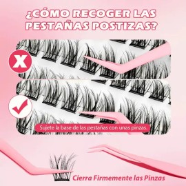 Extensiones de Pestañas Autoadhesivas con Efecto Natural en Mink Sintético, Curvatura D