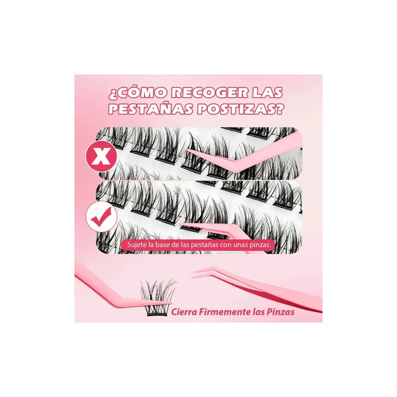 Extensiones de Pestañas Autoadhesivas con Efecto Natural en Mink Sintético,