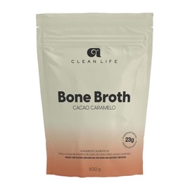 Clean Life - Proteína de Caldo de Huesos Clean Broth Sabor Cacao Caramelo - Alto en Colágeno y Proteína, Entrenamiento y Dieta Keto - NON GMO – Bolsa 500g