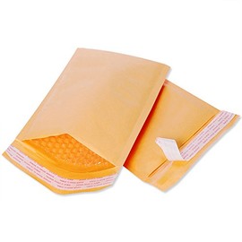 Fuxury Kraft Bubble Mailer 4x8 Inch 50 Pack，Strong Adhesion Padded Envelopes ,Self Seal Bubble Envelopes, Waterproof Cushioned Bubble Mailers Packaging for Small Business，Bulk #000 Yellow