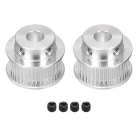 Rebower Timing Belt Pulley Aluminium Synchronous Wheels with Screw [for 3D Printers 10 mm Wide Belt CNC Machines] - 40 Teeth 8 mm Bore / Silver Tone / Pack of 2