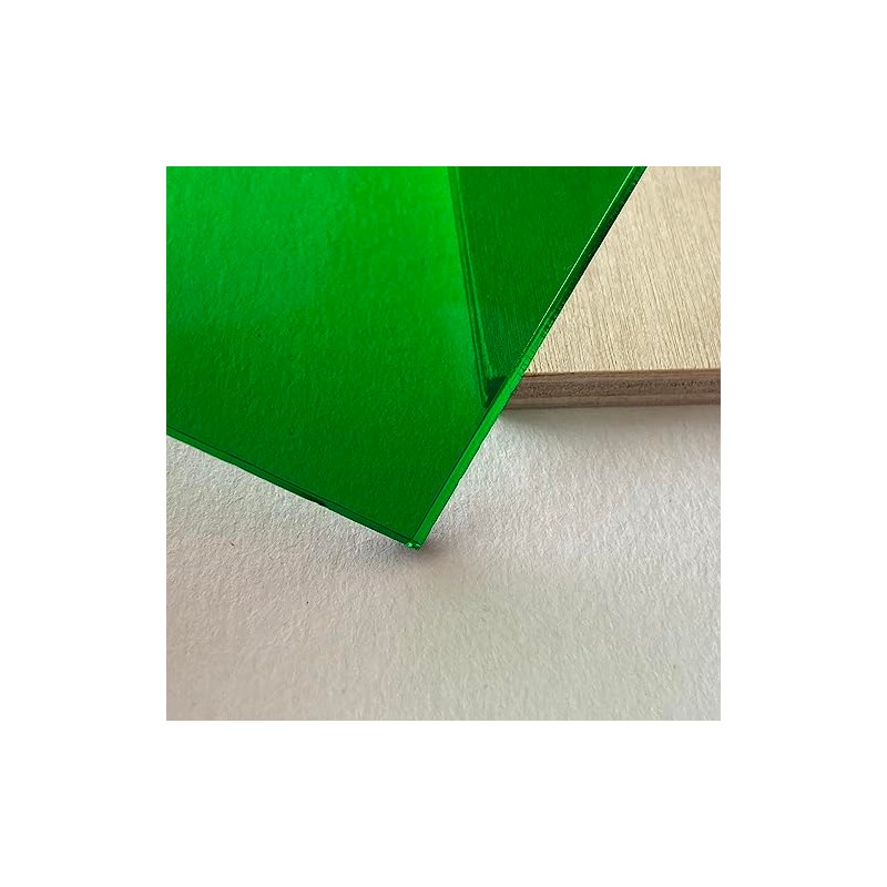 Transparent Green Acrylic Sheet (12" x 12", 1/16" / 1.5mm)