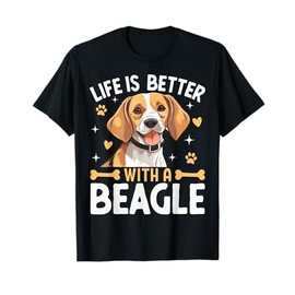 Life Is Better With A Beagle T-Shirt, Small, Black