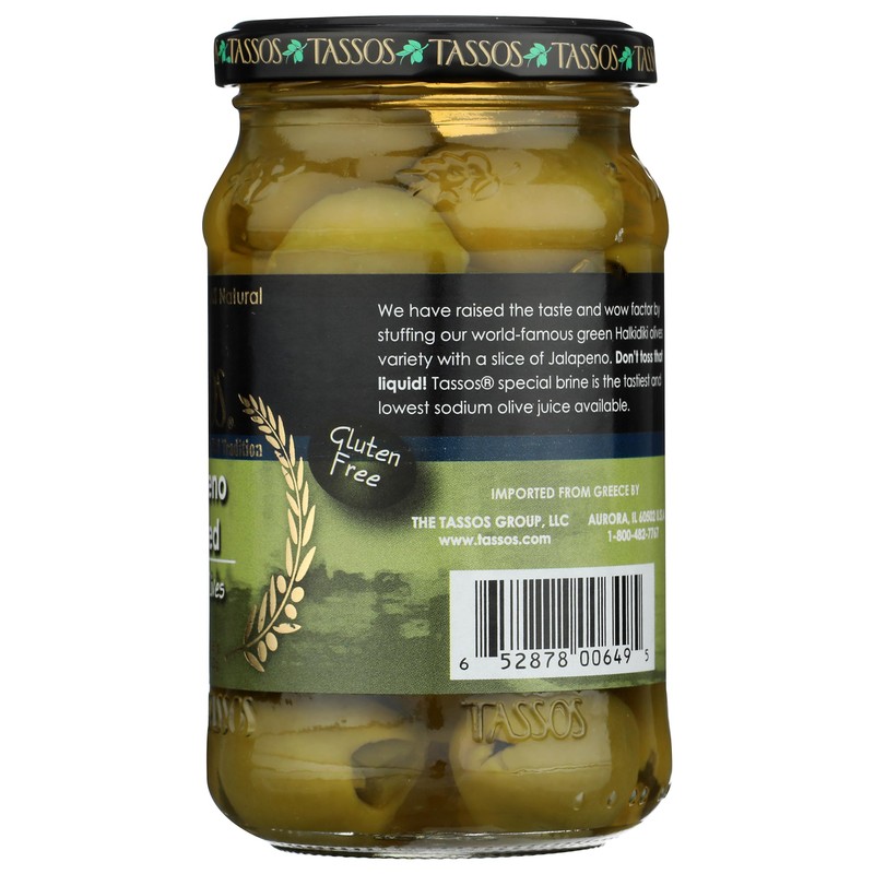 TASSOS Jalapeno Stuffed Olives, 12.73 OZ