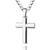 Sterll Men's Solid 925 Silver Necklace with Silver Cross Pendant,