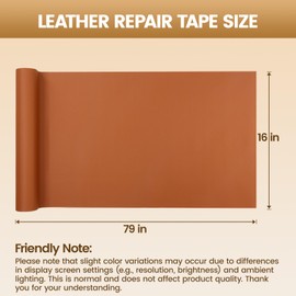 WALLAX Leather Repair Kit, 16 x 79 inches Self Adhesive Leather Repair Patch Tape, Vinyl Upholstery Patch for Furniture, Couch, Car Seat, Sofa, Car Interior, Office Chair, Armchair (Dark Gray)