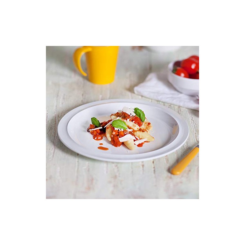 Ornamin plate flat, Ø 22 cm rim red, melamine |