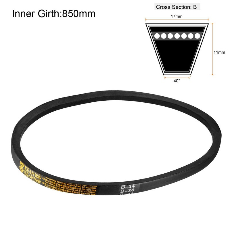 sourcing map B-34 V-Belt 34 Inch Pitch Length, B-Section Rubber