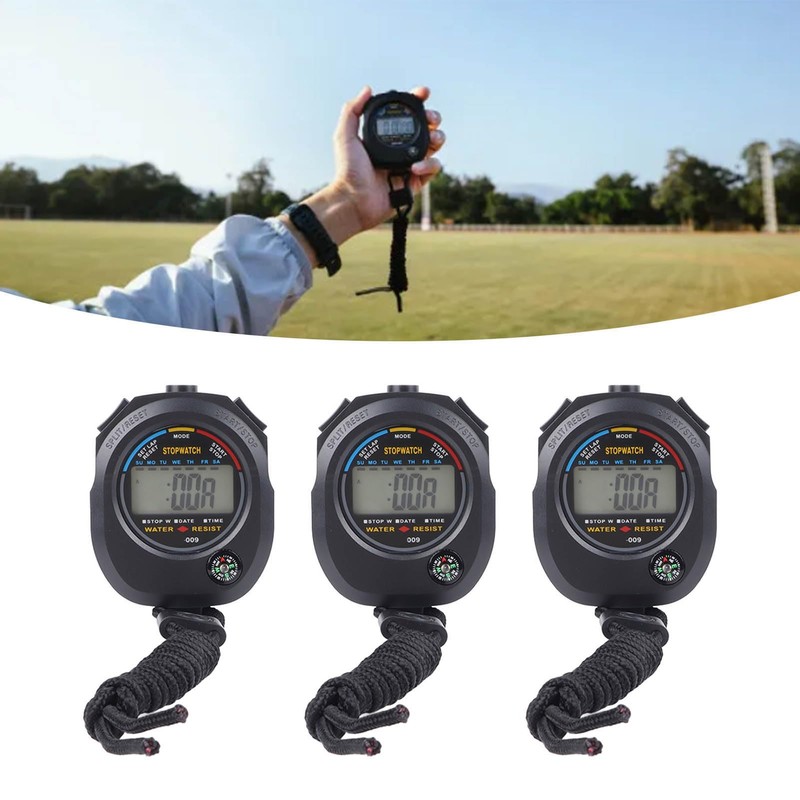 3 PCS Sports Stopwatch, High Precision Waterproof 40mah, for Timing