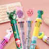 GERUI Pack of 10 Multicoloured Pens 10 in 1 Retractable