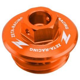 ZETA Engine Oil Filler Cap - Orange | Compatible with Husqvarna TC250, TE300, KTM 50SX, 85SX, GasGas MC450F, EC300 & More | 14mm Wrench Use | Wiring Hole for Safety ZE89-2416
