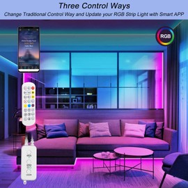 LED Remote Replacement with Controller, Bluetooth RGB LED Controller Set with APP/Music Sync Only Compatible with 12V 10mm RGB LED Lights Strip (12V/36W Power Adapter Included)