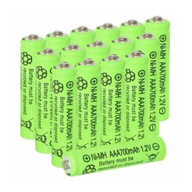 Tokeyla 16 Pack AAA Rechargeable Batteries, 700mAh 1.2V Ni-MH Triple A Batteries High Capacity for Garden Landscaping Outdoor Solar Lights, String Lights, Pathway Lights (AAA-700mAh-16pack)