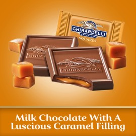 GHIRARDELLI Milk Chocolate Squares with Caramel Filling, 5.32 OZ Bag