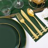 NOCCUR 350PCS Green Plastic Plates - Disposable Green Gold Dinnerware