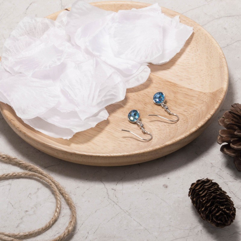 Philip Jones March Birthstone Drop Earrings Created with Aquamarine Zircondia®