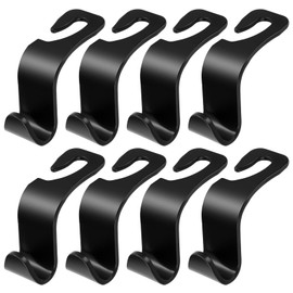 Soleebee Car Back Seat Headrest Hook Hanger Organiser Hook Multifunctional Universal Storage Hook Organiser Storage Holder for Food Bag Handbag Water Bottle (Pack of 8)