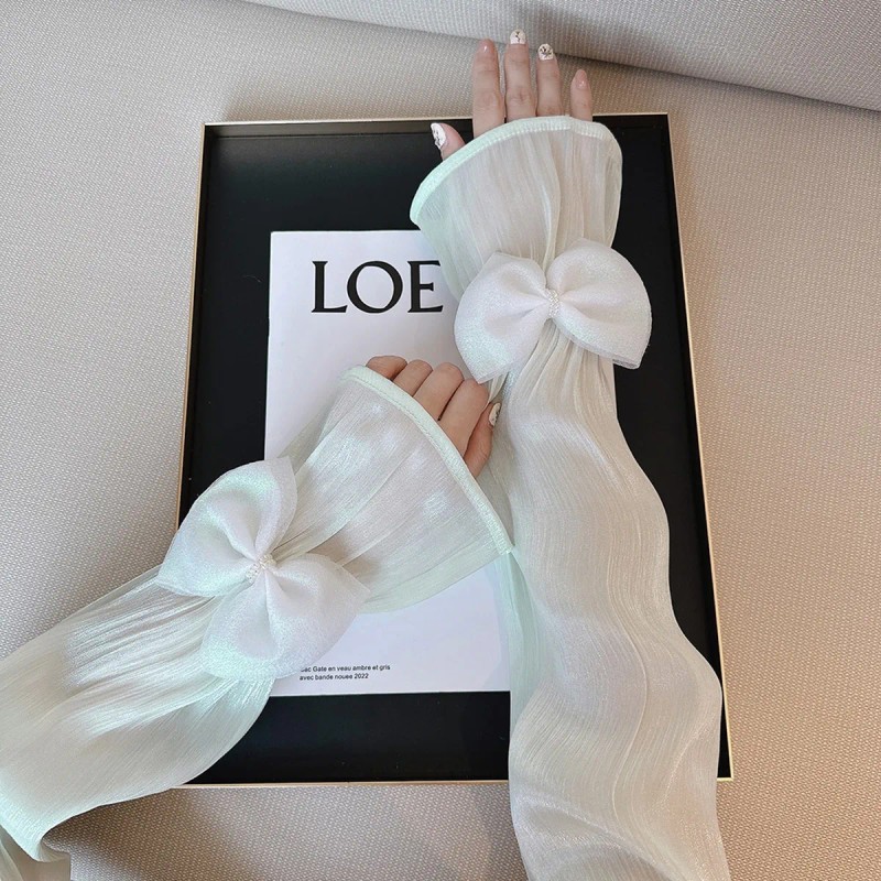 Fundas De Protección Solar Sweet Ice Silk Con Lazo De
