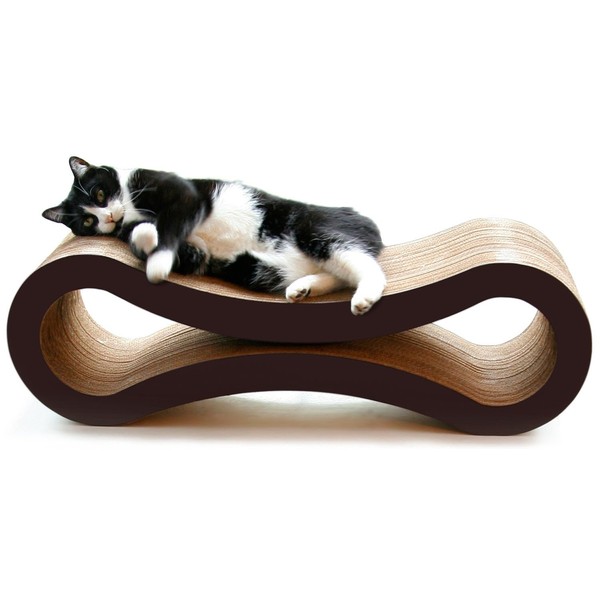 PetFusion Ultimate Cat Scratcher Lounge, Reversible Infinity Scratcher in Multiple Colors. Made from Recycled Corrugated Cardboard, Durable & Long Lasting. 1 Yr Warranty