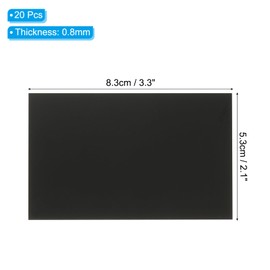 PATIKIL 2.1 x 3.3 Inch Anodised Aluminium Sheet, Pack of 20 Laser Plates Engraving Blanks 0.5 mm Thin Rectangle for Crafts DIY Home Laser Engraving Black