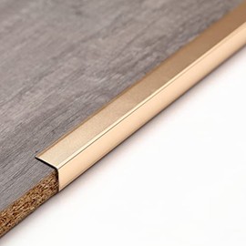 Trimold Moldura en L de Aluminio Adhesiva, Protectores de Esquinas 90° para Paredes, Marcos, Armarios y Rodapiés, 0,9 m x 2 cm (3 Piezas), Dorado