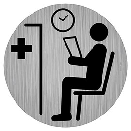 immi Door Sign Sticker Waiting Rooms, Doctors, Practices, Clinics, Patients, 95 mm Diameter