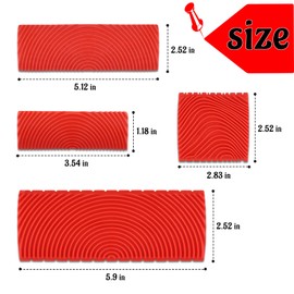 DIQQHI 4-Piece Wood Grain Tool Kit | Natural Faux Wood Painting Brushes | Easy-to-Use DIY Tools for Walls, Furniture, and Rustic Home Decor