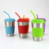 Tifanso 8 Pack Reusable Regular Size Silicone Drinking Straws with