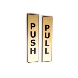 Origin Gold Push Pull Set Pair Generic Door Sign for Business, Restaurants, Bars, Hotels, Schools, Cafe