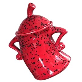 Food Canisters, Drop Resistant Fashions Easy To Store Teapot with Attitude Multi Purpose with Lids for Christmas (Red)