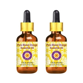 Deve Herbes Pure Blood Orange Essential Oil (Citrus sinensis) with Glass Dropper Steam Distilled (Pack of Two) 100ml X 2 (6.76 oz)