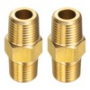 sourcing map 2pcs Brass Pipe Fitting 1/8" BSPT x 1/8"